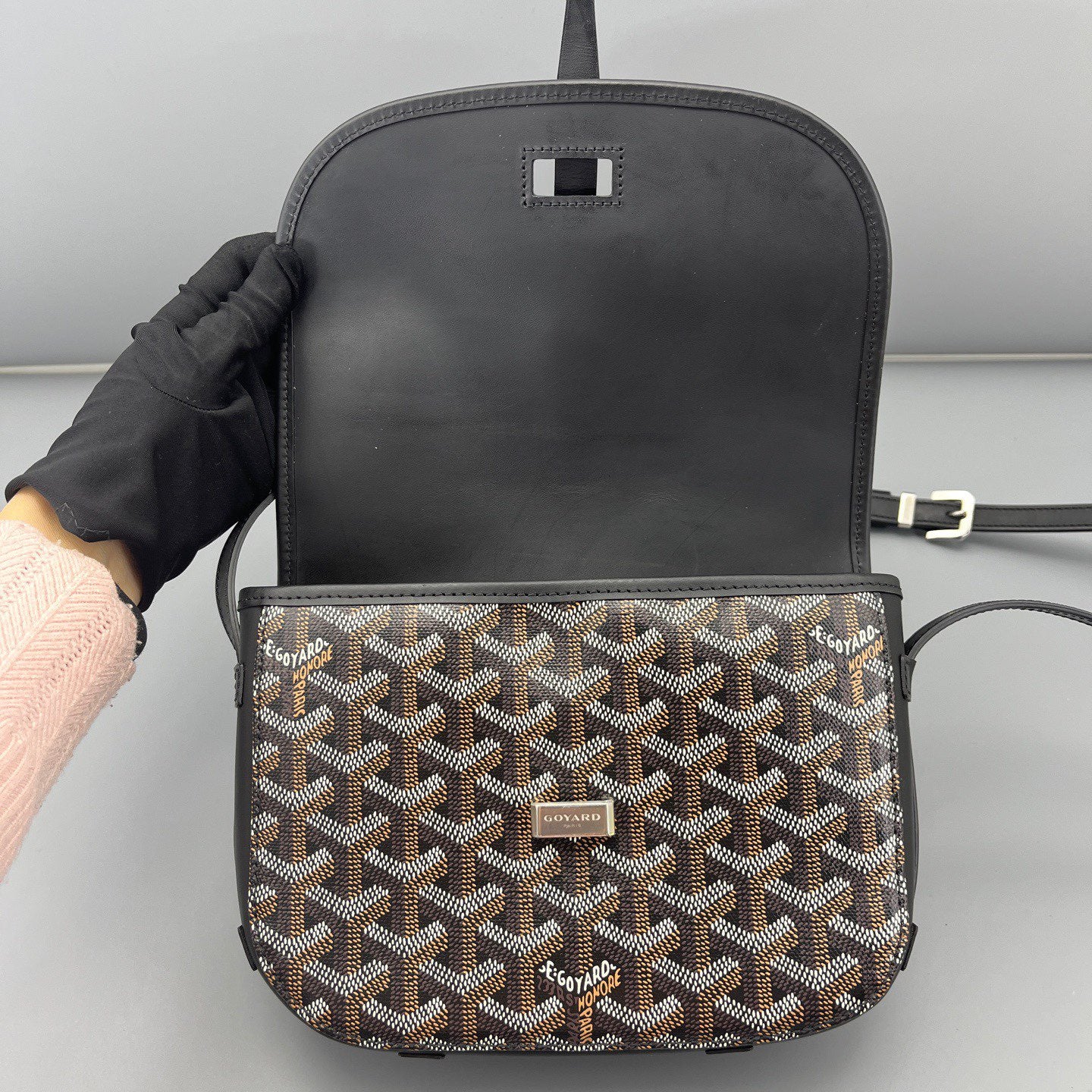 Goyard - Messenger Bag - Goyardine canvas and leather trim - Black and Brown - (small)