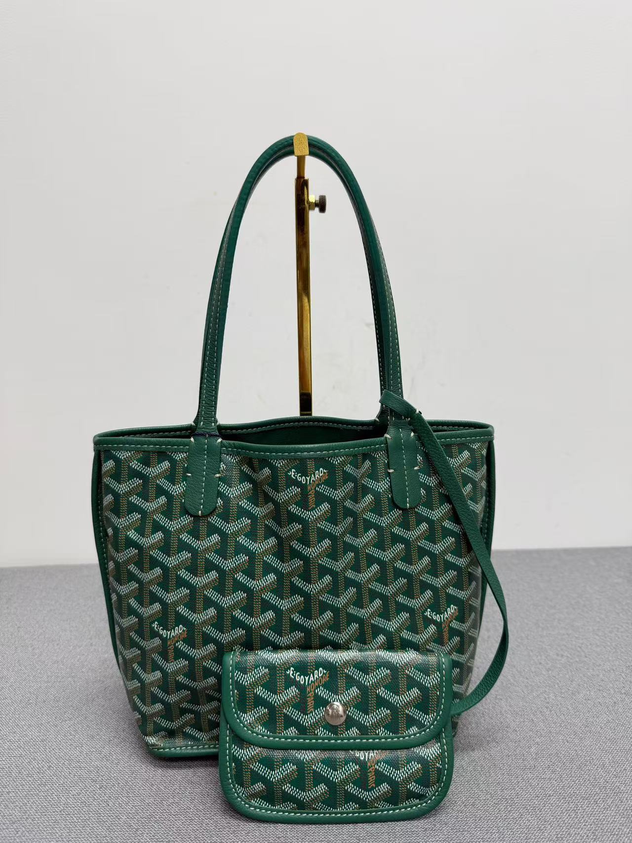 Goyard - Mini Tote - Goyardine canvas with leather trim - Green - (mini)