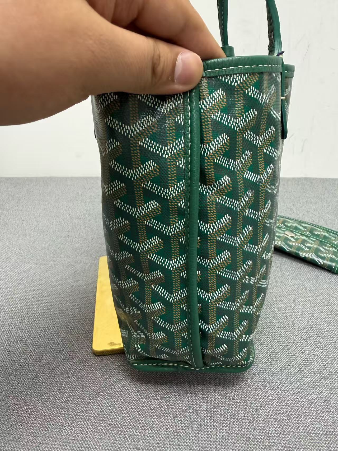 Goyard - Mini Tote - Goyardine canvas with leather trim - Green - (mini)