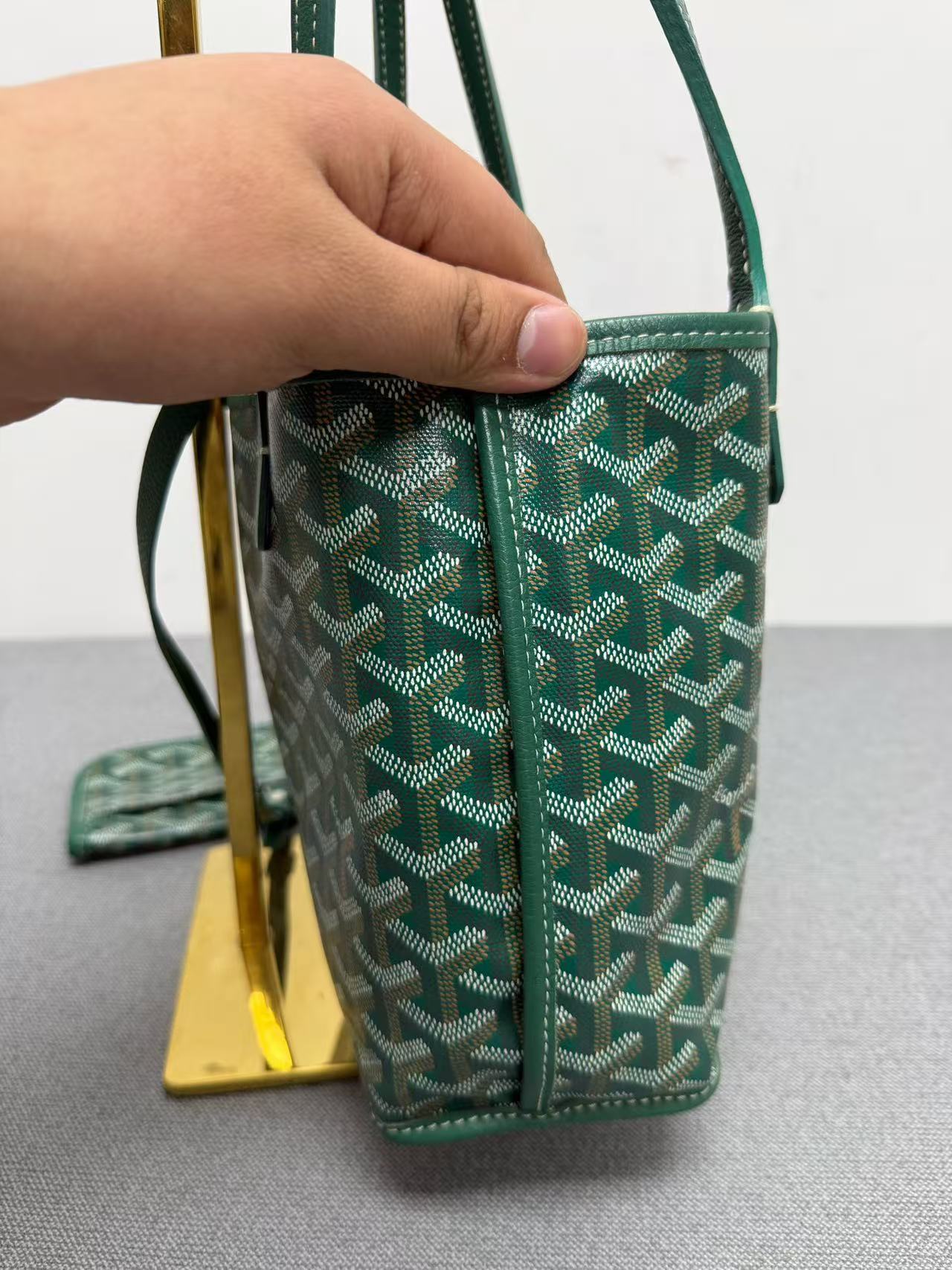 Goyard - Mini Tote - Goyardine canvas with leather trim - Green - (mini)
