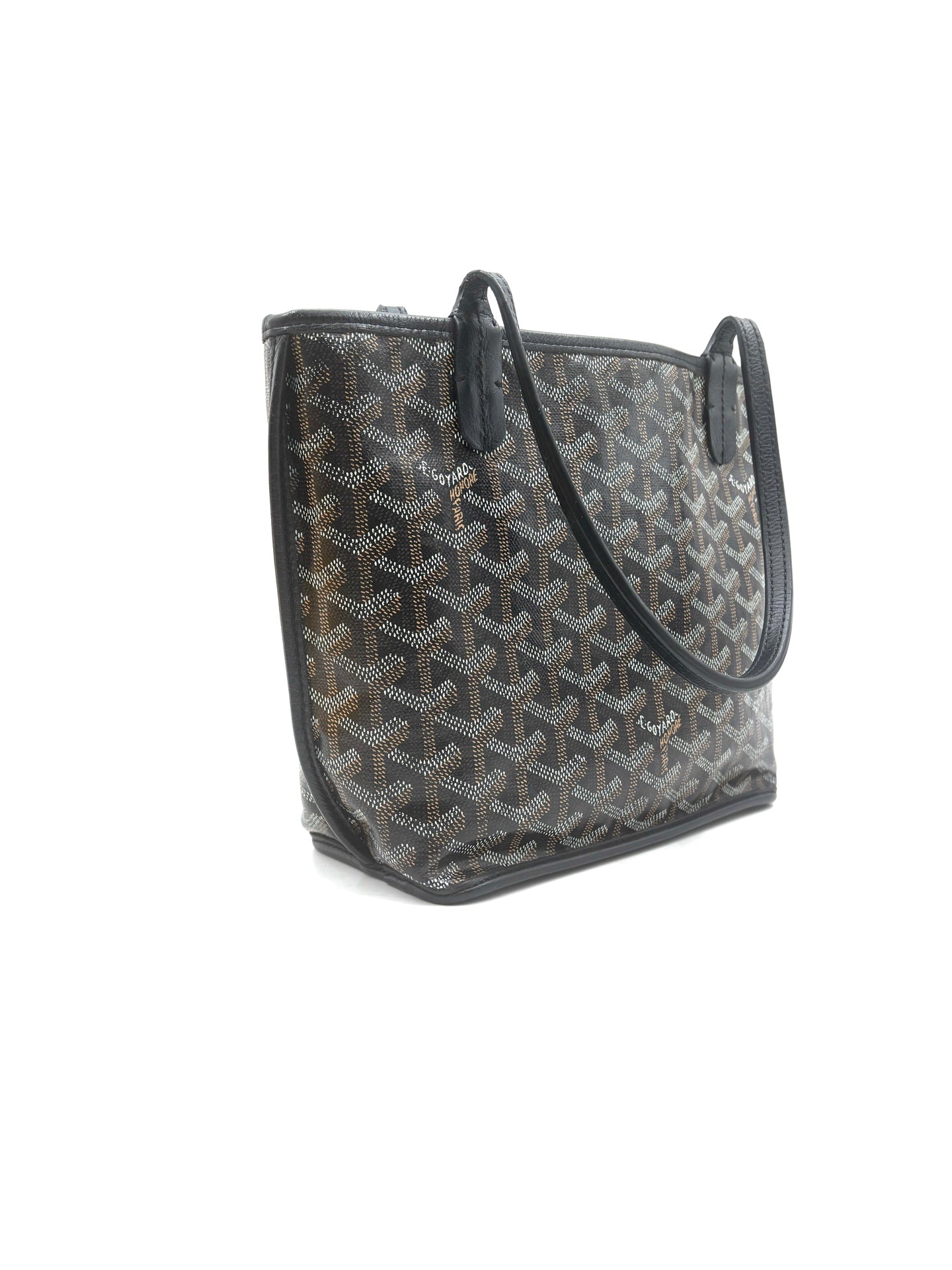 Goyard - Mini Tote with Pouch - Goyardine coated canvas with leather trim - Black - (mini)