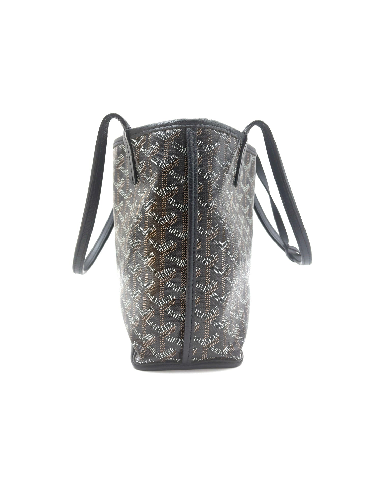Goyard - Mini Tote with Pouch - Goyardine coated canvas with leather trim - Black - (mini)