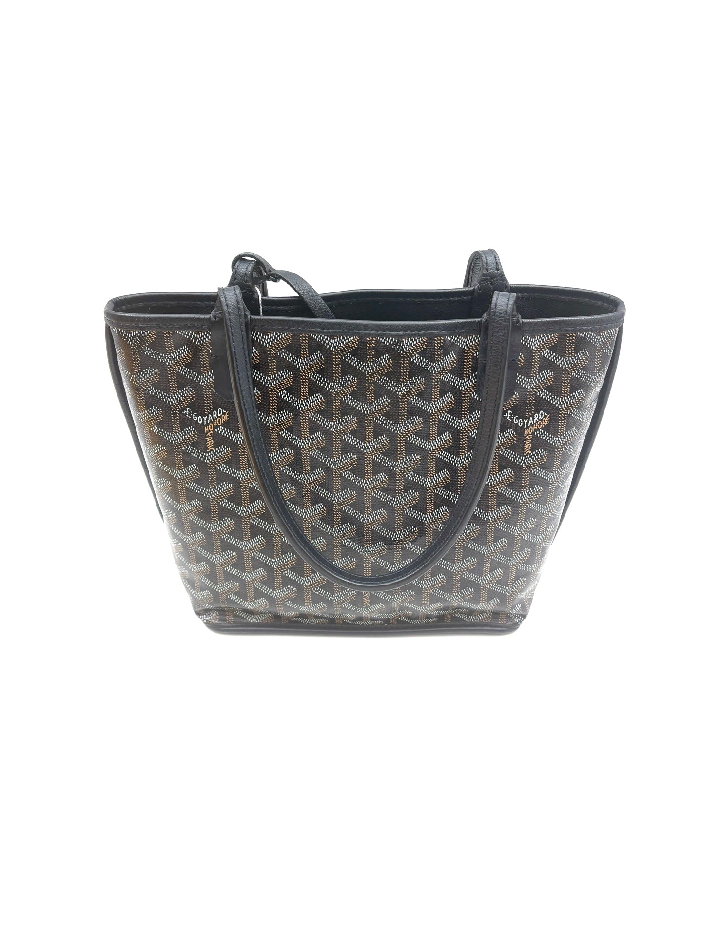 Goyard - Mini Tote with Pouch - Goyardine coated canvas with leather trim - Black - (mini)