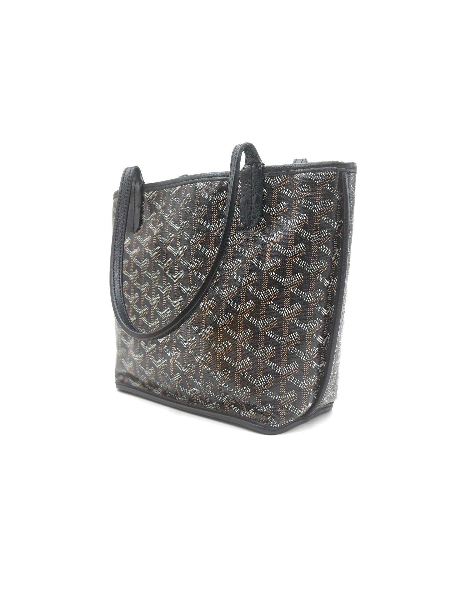 Goyard - Mini Tote with Pouch - Goyardine coated canvas with leather trim - Black - (mini)
