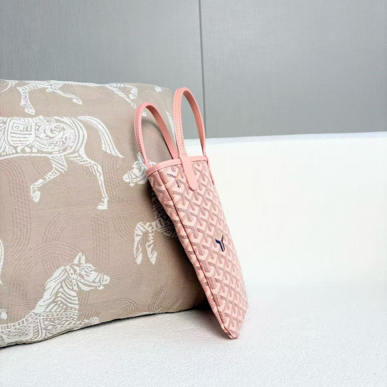 Goyard - Poitiers Mini Tote - Goyardine canvas with leather trim - Pink with Silver-Tone Hardware - (mini)
