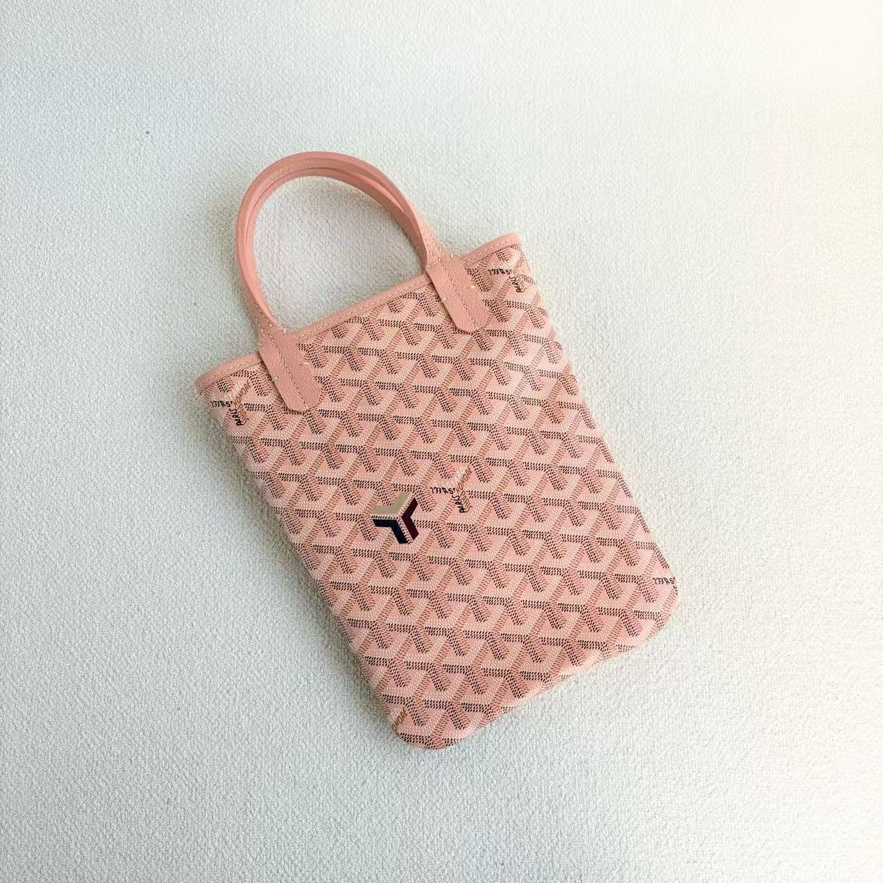 Goyard - Poitiers Mini Tote - Goyardine canvas with leather trim - Pink with Silver-Tone Hardware - (mini)