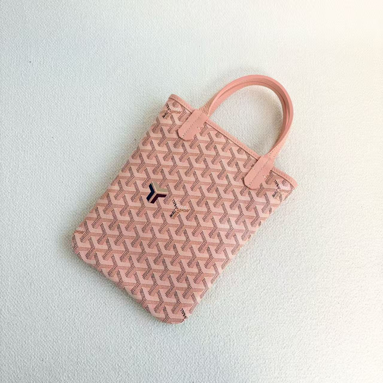 Goyard - Poitiers Mini Tote - Goyardine canvas with leather trim - Pink with Silver-Tone Hardware - (mini)