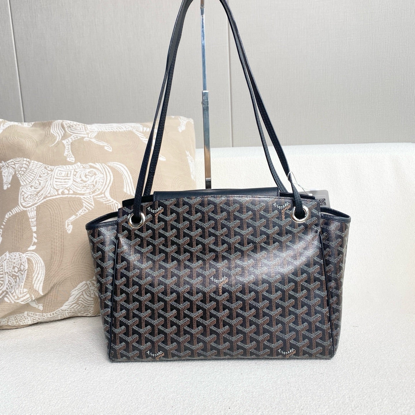 Goyard - Routter Flap Tote - Goyardine canvas and Leather - Black - (medium)