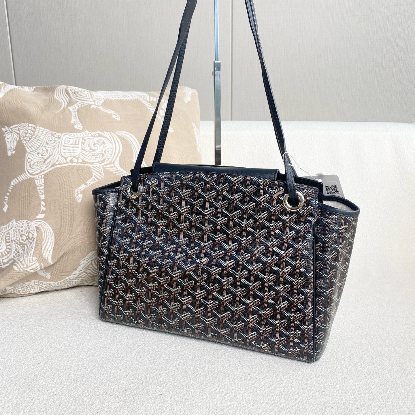 Goyard - Routter Flap Tote - Goyardine canvas and Leather - Black - (medium)