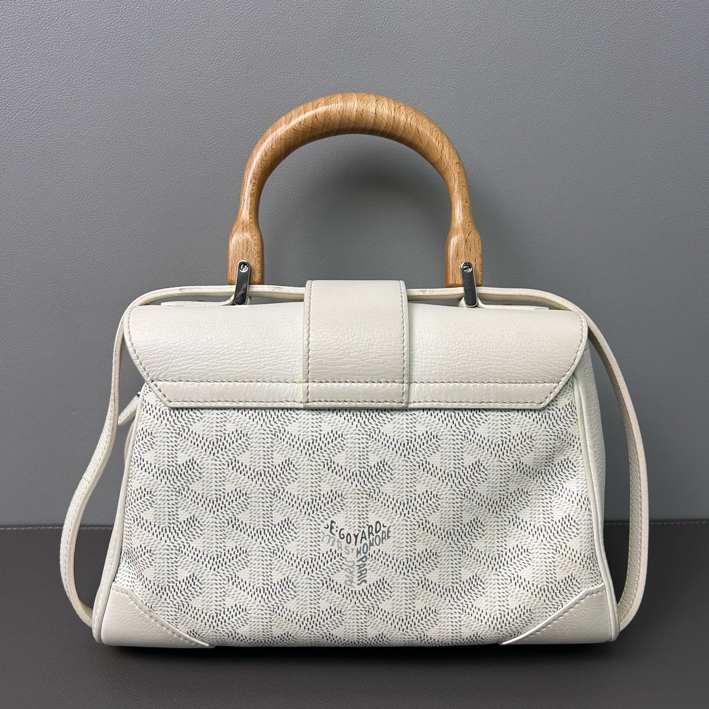 Goyard - Saigon Mini - Goyardine canvas with cowhide leather trim and wooden handle - White - (Small)
