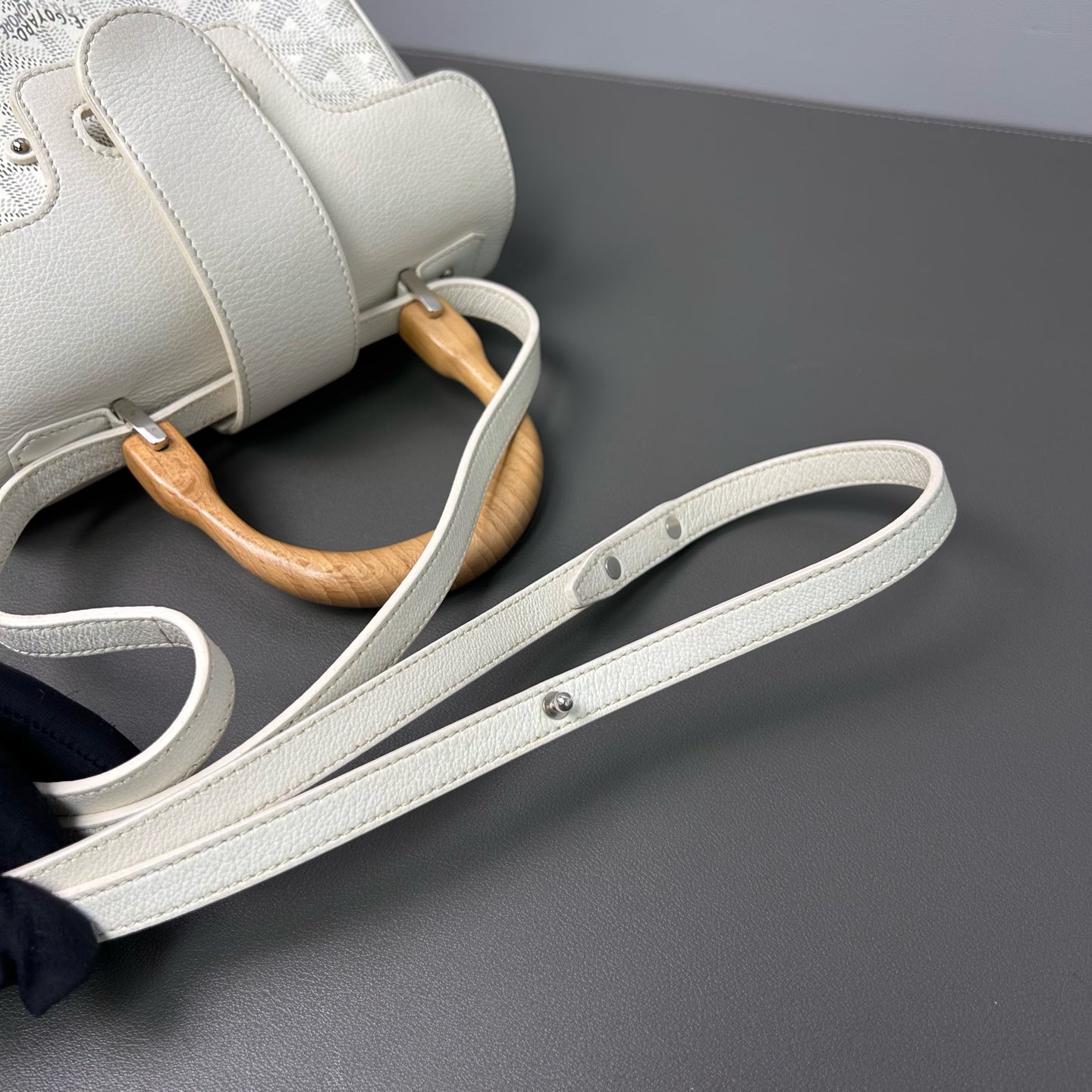 Goyard - Saigon Mini - Goyardine canvas with cowhide leather trim and wooden handle - White - (Small)