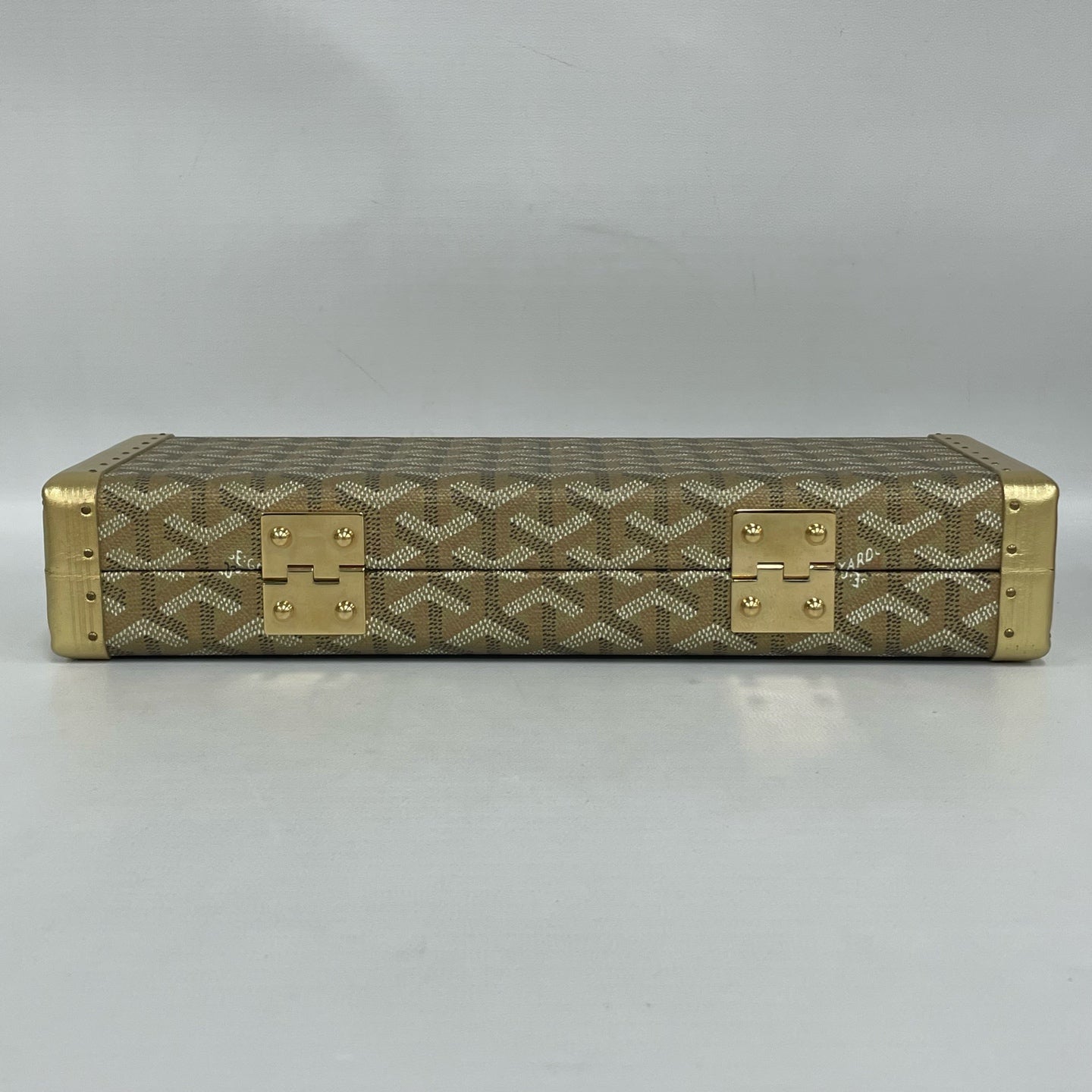 Goyard - Saint-Honoré - Goyardine canvas with leather and metal trim - Golden yellow with gold-tone hardware - (mini)