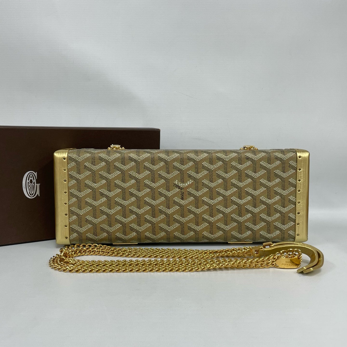Goyard - Saint-Honoré - Goyardine canvas with leather and metal trim - Golden yellow with gold-tone hardware - (mini)