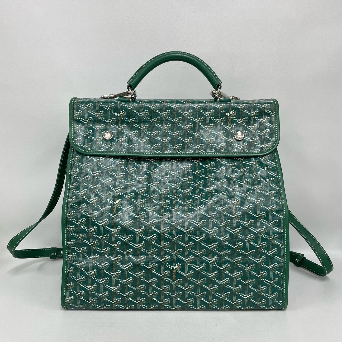 Goyard - Saint Leger - Goyardine canvas with leather trim - Green - (Large)