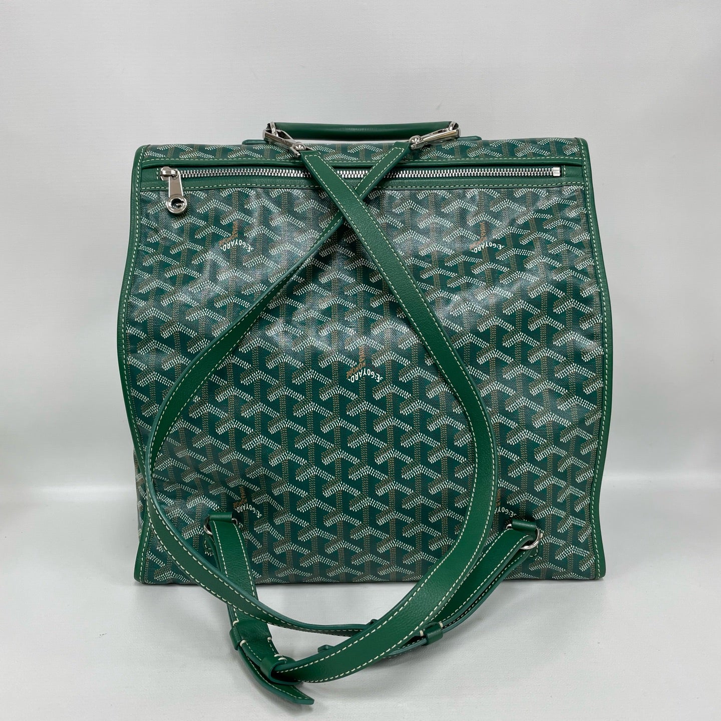Goyard - Saint Leger - Goyardine canvas with leather trim - Green - (Large)