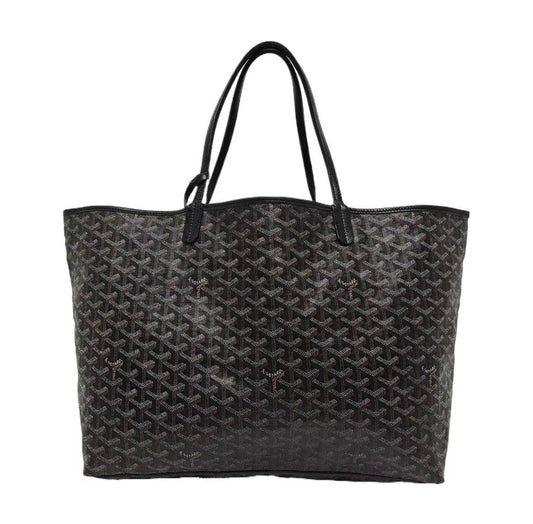 Goyard - Saint Louis - Goyardine canvas with leather trim - Black - (Large)