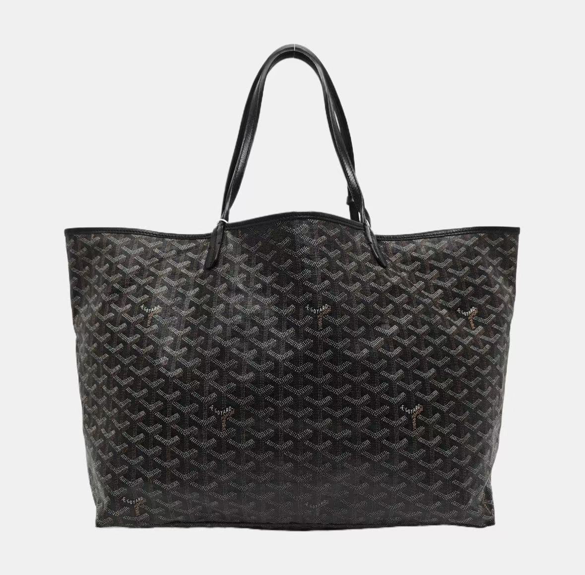 Goyard - Saint Louis - Goyardine canvas with leather trim - Black - (Large)