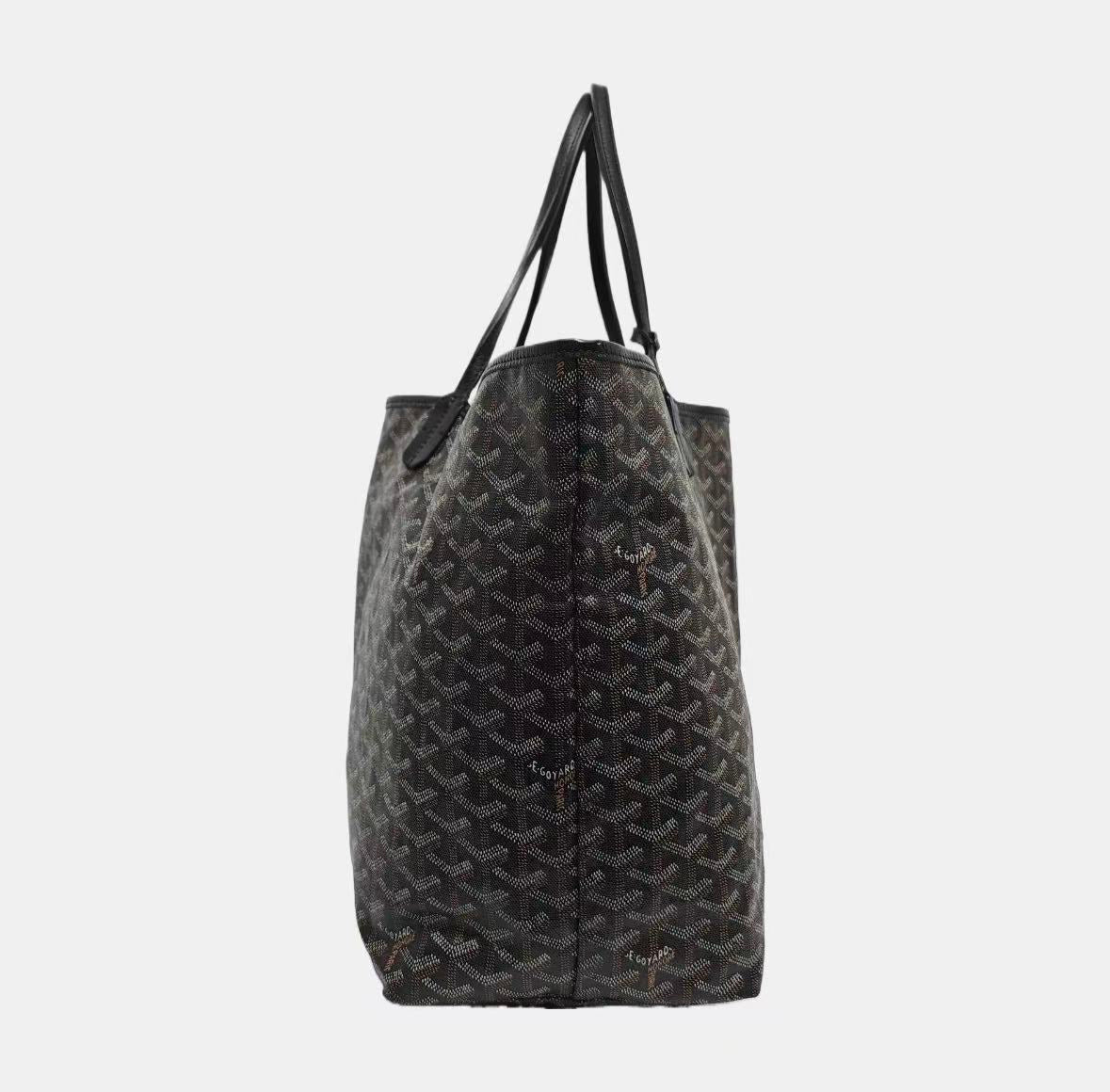 Goyard - Saint Louis - Goyardine canvas with leather trim - Black - (Large)