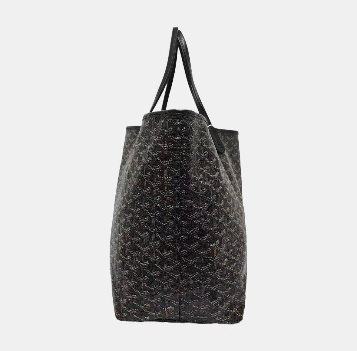 Goyard - Saint Louis - Goyardine canvas with leather trim - Black - (Large)
