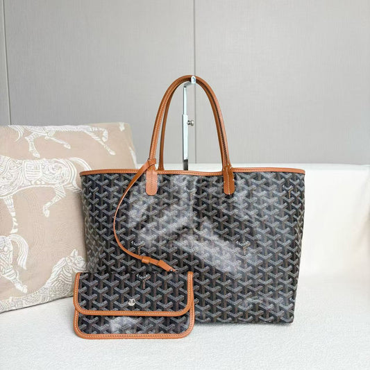 Goyard - Saint Louis - Goyardine canvas with leather trim - Brown - (Small)