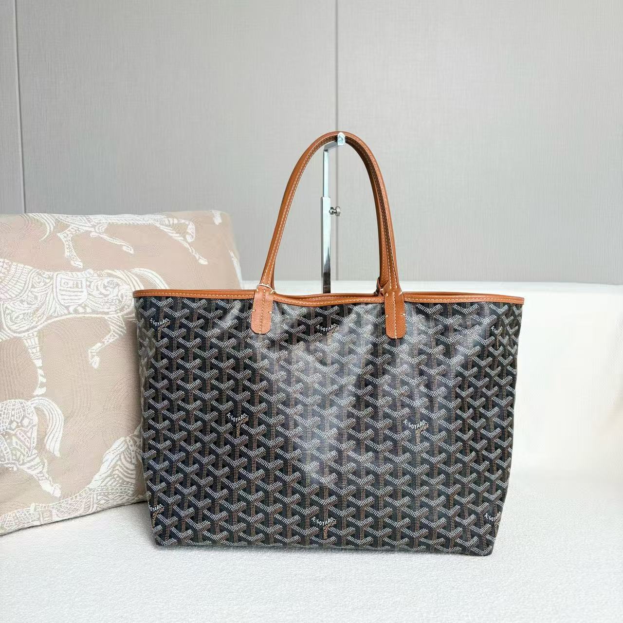 Goyard - Saint Louis - Goyardine canvas with leather trim - Brown - (Small)
