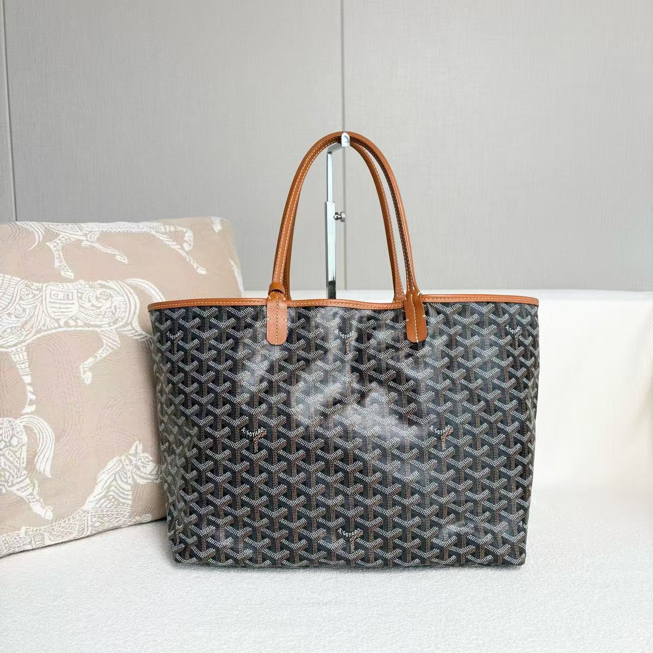 Goyard - Saint Louis - Goyardine canvas with leather trim - Brown - (Small)