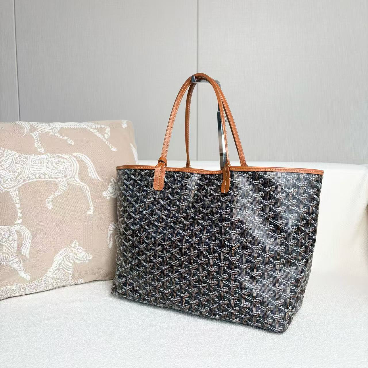 Goyard - Saint Louis - Goyardine canvas with leather trim - Brown - (Small)