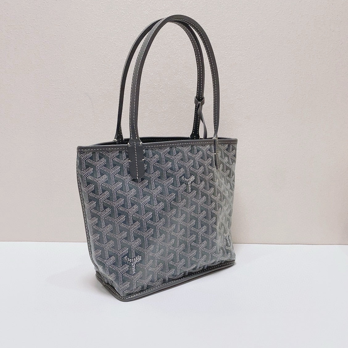 Goyard - Saint Louis Mini Tote with Pouch - Goyardine canvas with leather trim - Grey - (mini)