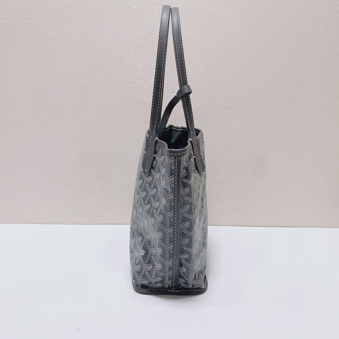 Goyard - Saint Louis Mini Tote with Pouch - Goyardine canvas with leather trim - Grey - (mini)