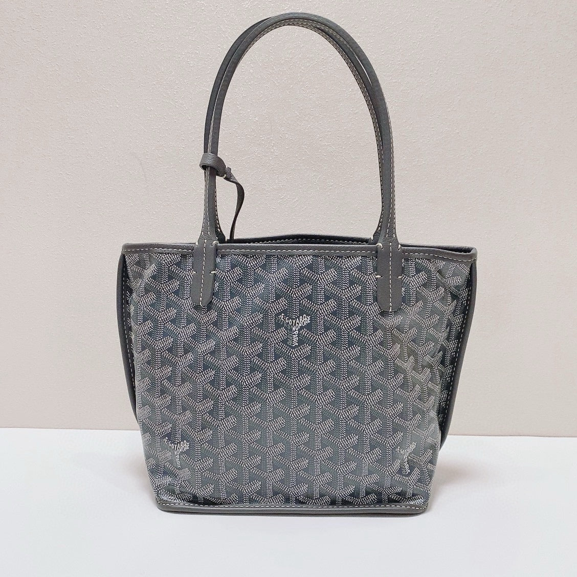 Goyard - Saint Louis Mini Tote with Pouch - Goyardine canvas with leather trim - Grey - (mini)