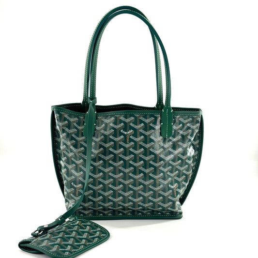 Goyard - Saint Louis Tote - Goyardine canvas with leather trim - Green - (small)