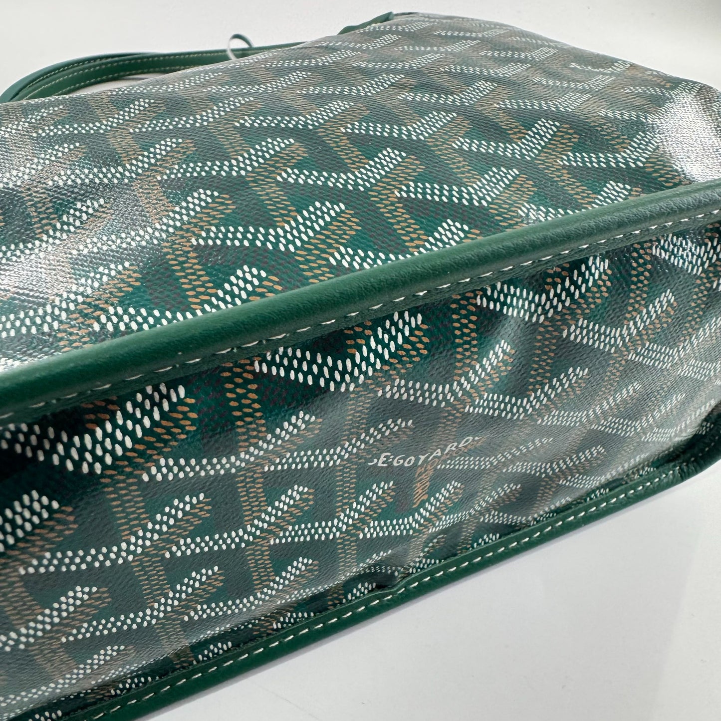 Goyard - Saint Louis Tote - Goyardine canvas with leather trim - Green - (small)