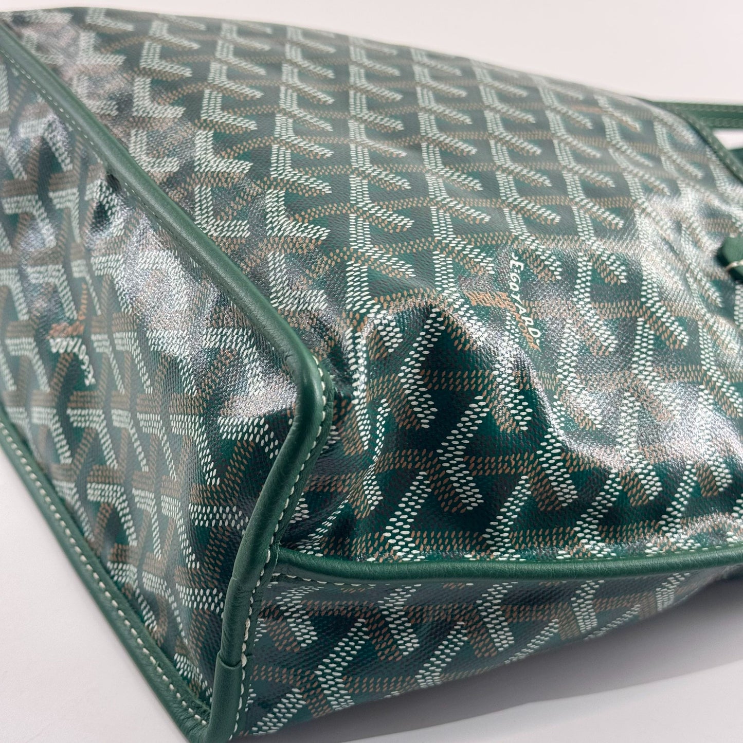 Goyard - Saint Louis Tote - Goyardine canvas with leather trim - Green - (small)