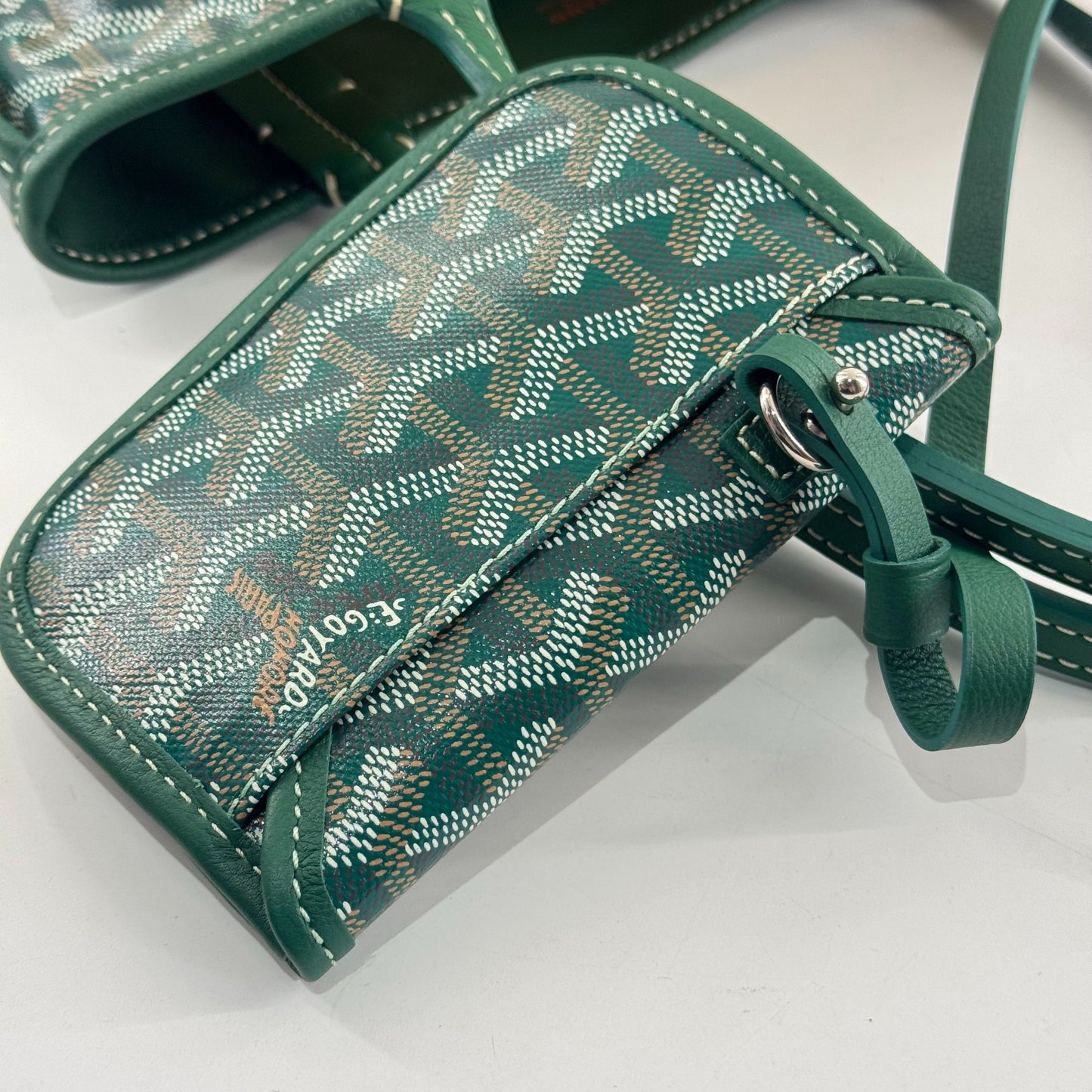 Goyard - Saint Louis Tote - Goyardine canvas with leather trim - Green - (small)