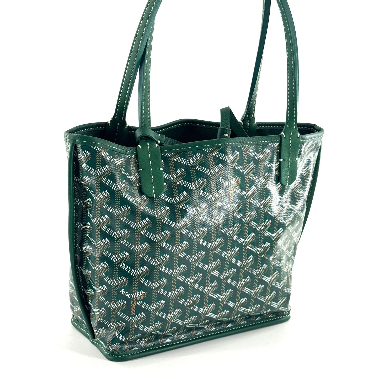 Goyard - Saint Louis Tote - Goyardine canvas with leather trim - Green - (small)