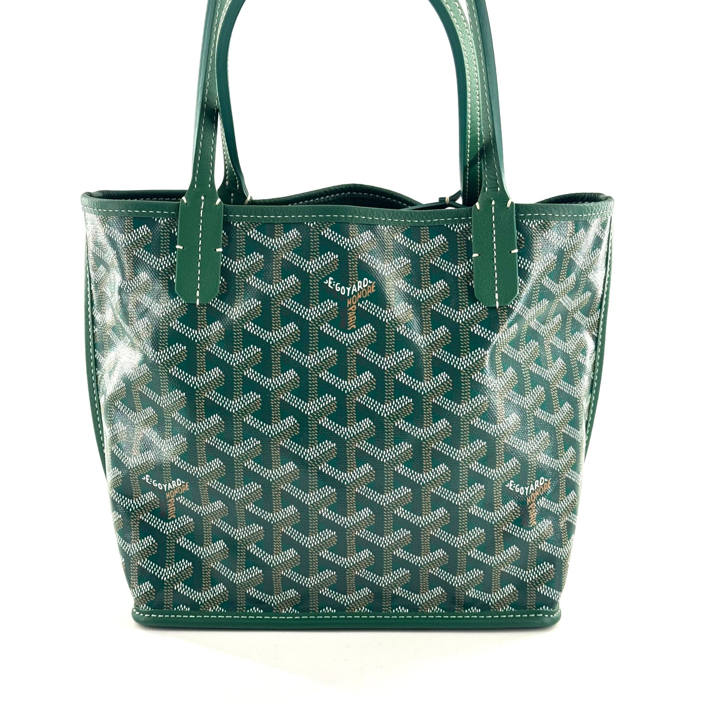 Goyard - Saint Louis Tote - Goyardine canvas with leather trim - Green - (small)