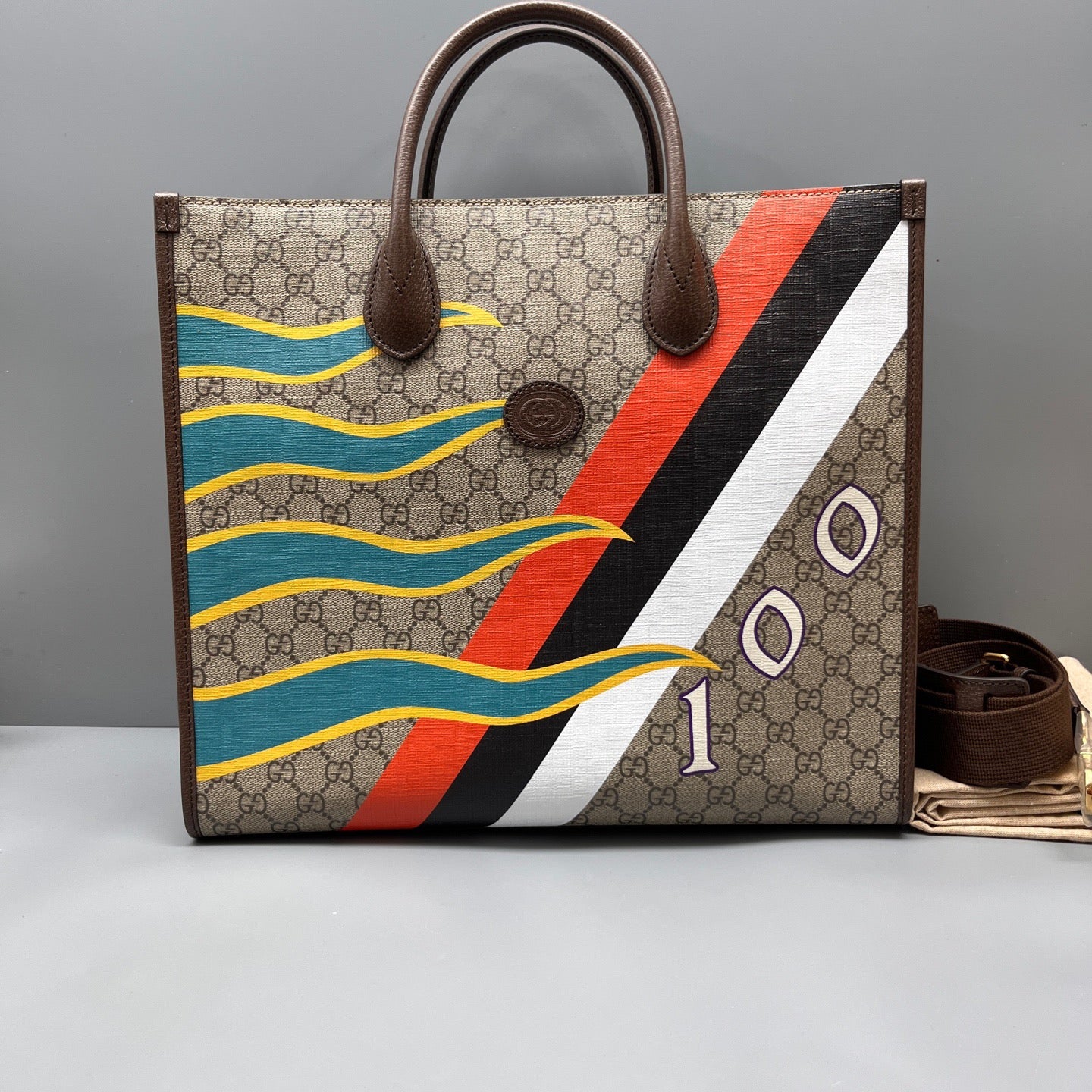Gucci - 100th Anniversary Centum Tote Bag - Coated canvas and Leather - Multicolour - (medium)