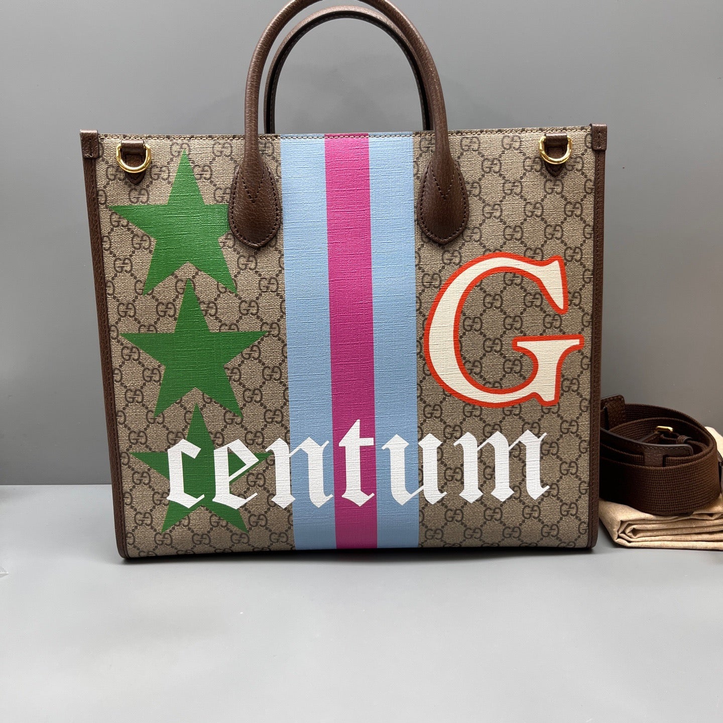 Gucci - 100th Anniversary Centum Tote Bag - Coated canvas and Leather - Multicolour - (medium)