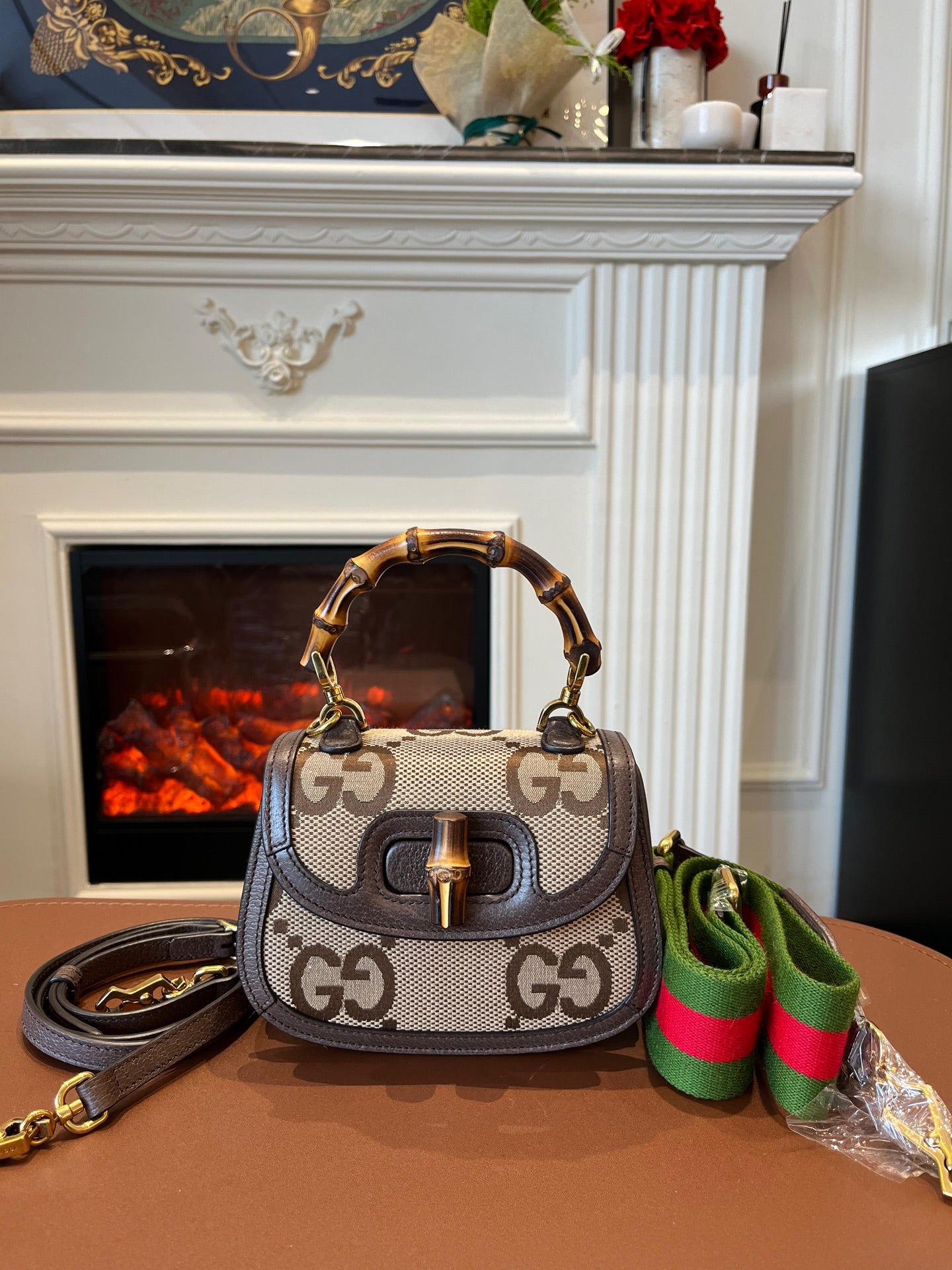 Gucci - 1947 Bamboo Bag - Cloth - Brown - (mini)