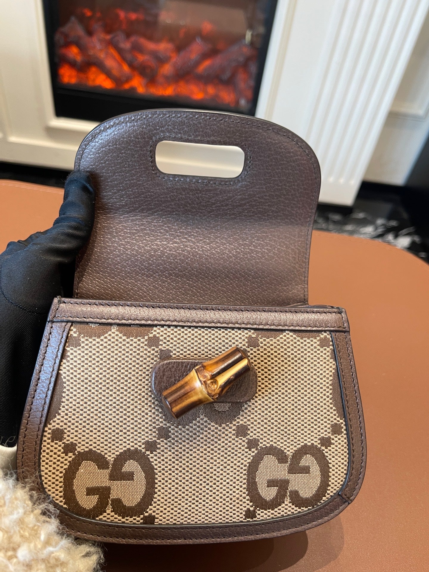 Gucci - 1947 Bamboo Bag - Cloth - Brown - (mini)