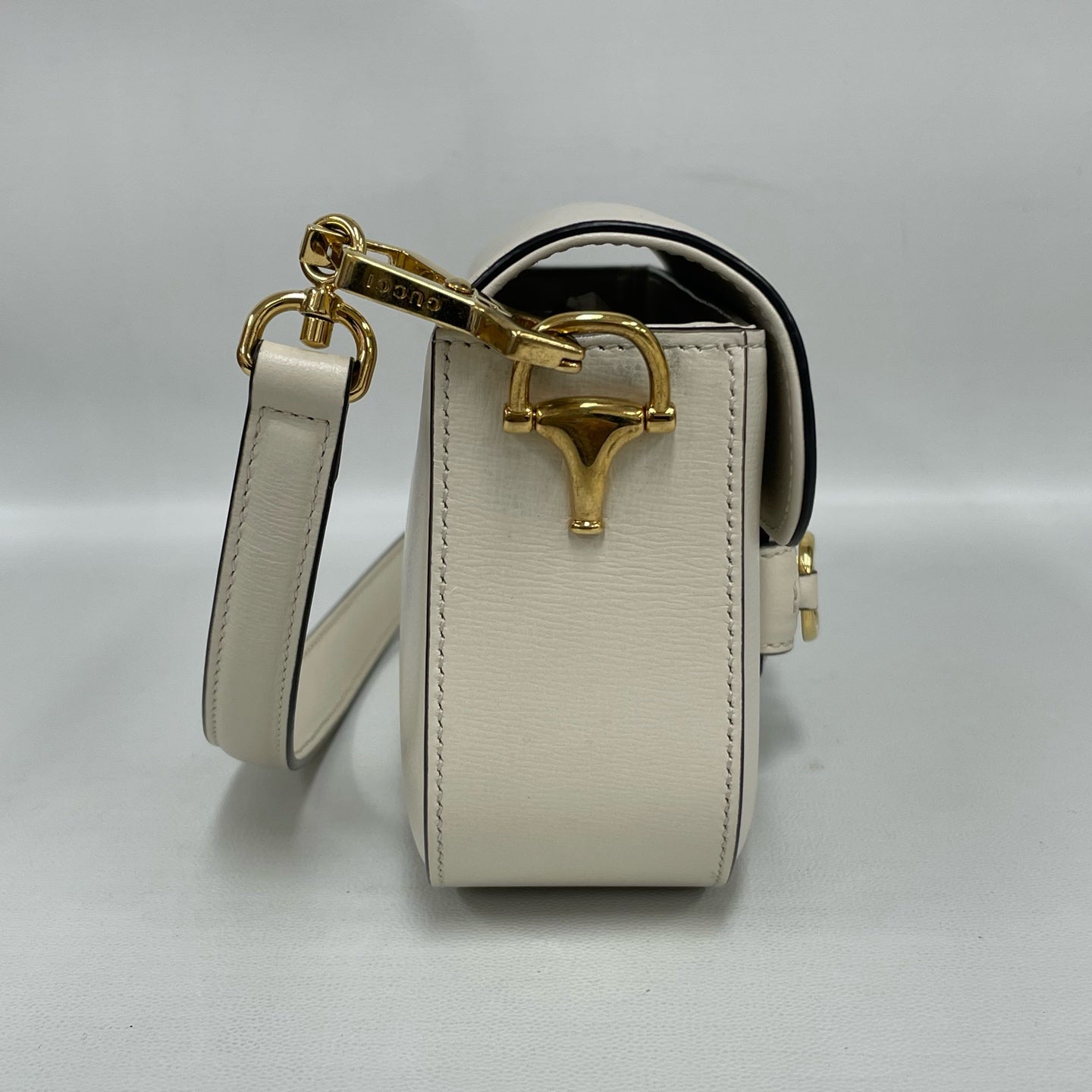 Gucci - 1955 Horsebit Baguette - Grained leather - White - (mini)