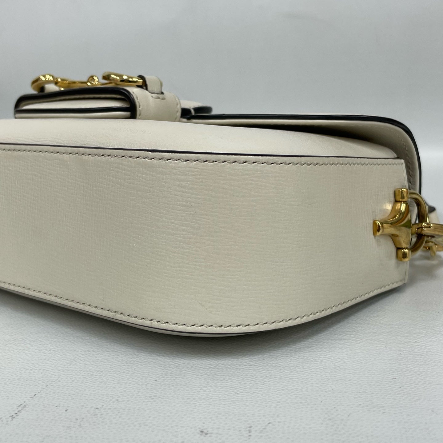 Gucci - 1955 Horsebit Baguette - Grained leather - White - (mini)