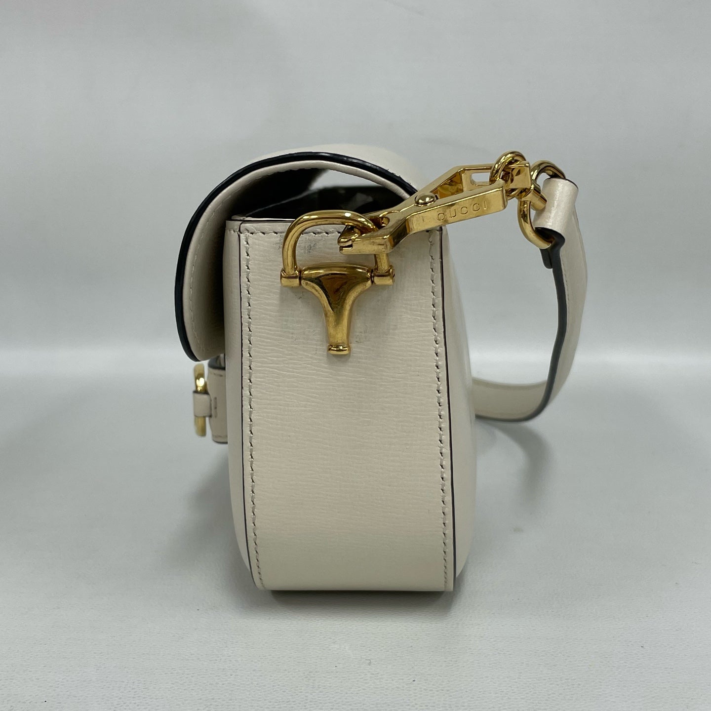 Gucci - 1955 Horsebit Baguette - Grained leather - White - (mini)
