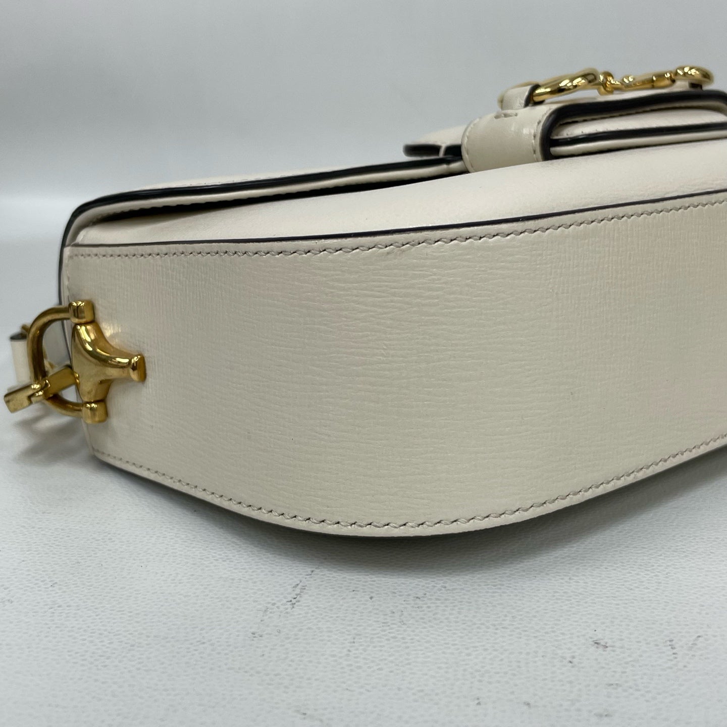 Gucci - 1955 Horsebit Baguette - Grained leather - White - (mini)