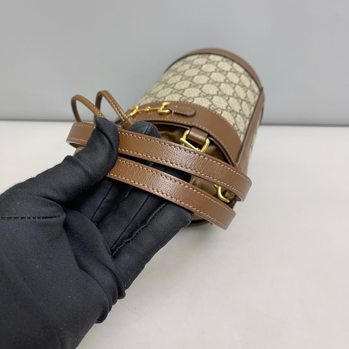 Gucci - 1955 Horsebit Bucket Bag - Leather - Brown - (mini)
