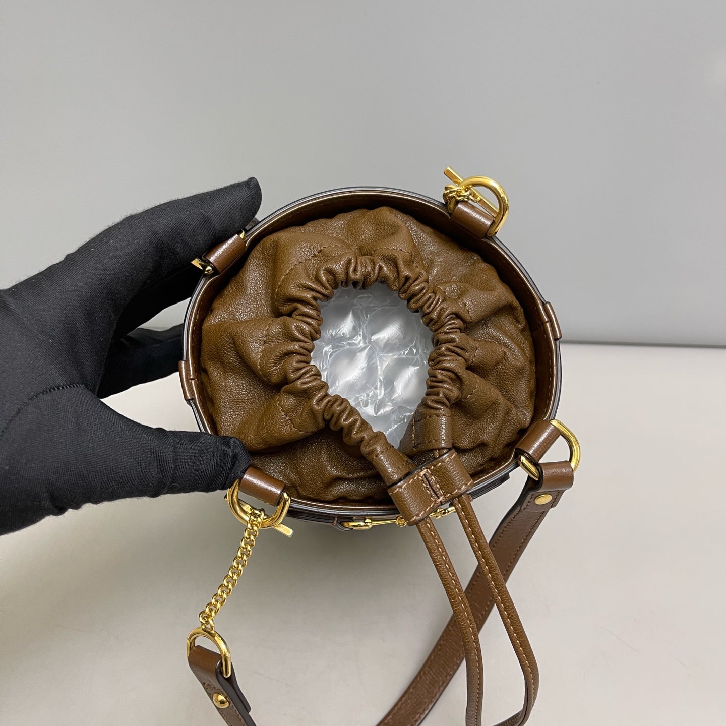 Gucci - 1955 Horsebit Bucket Bag - Leather - Brown - (mini)