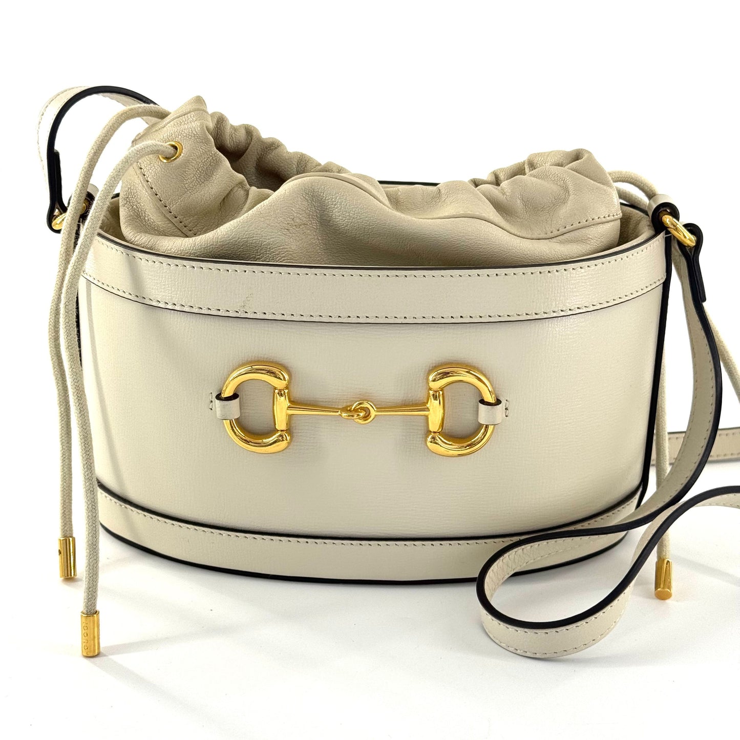 Gucci - 1955 Horsebit Bucket Bag - Leather - White - (Medium)