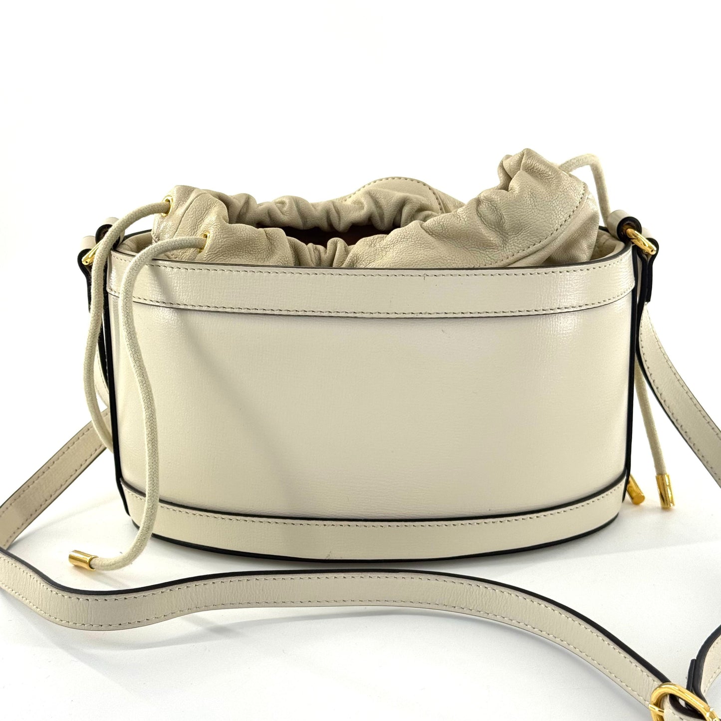 Gucci - 1955 Horsebit Bucket Bag - Leather - White - (Medium)
