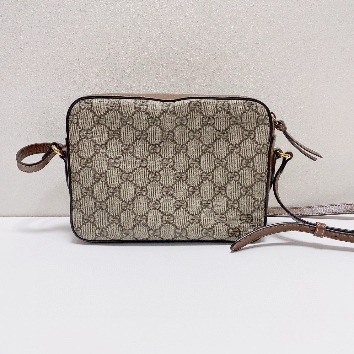 Gucci - 1955 Horsebit Camera Bag - GG Supreme canvas with leather trim - Beige and Brown - (small)