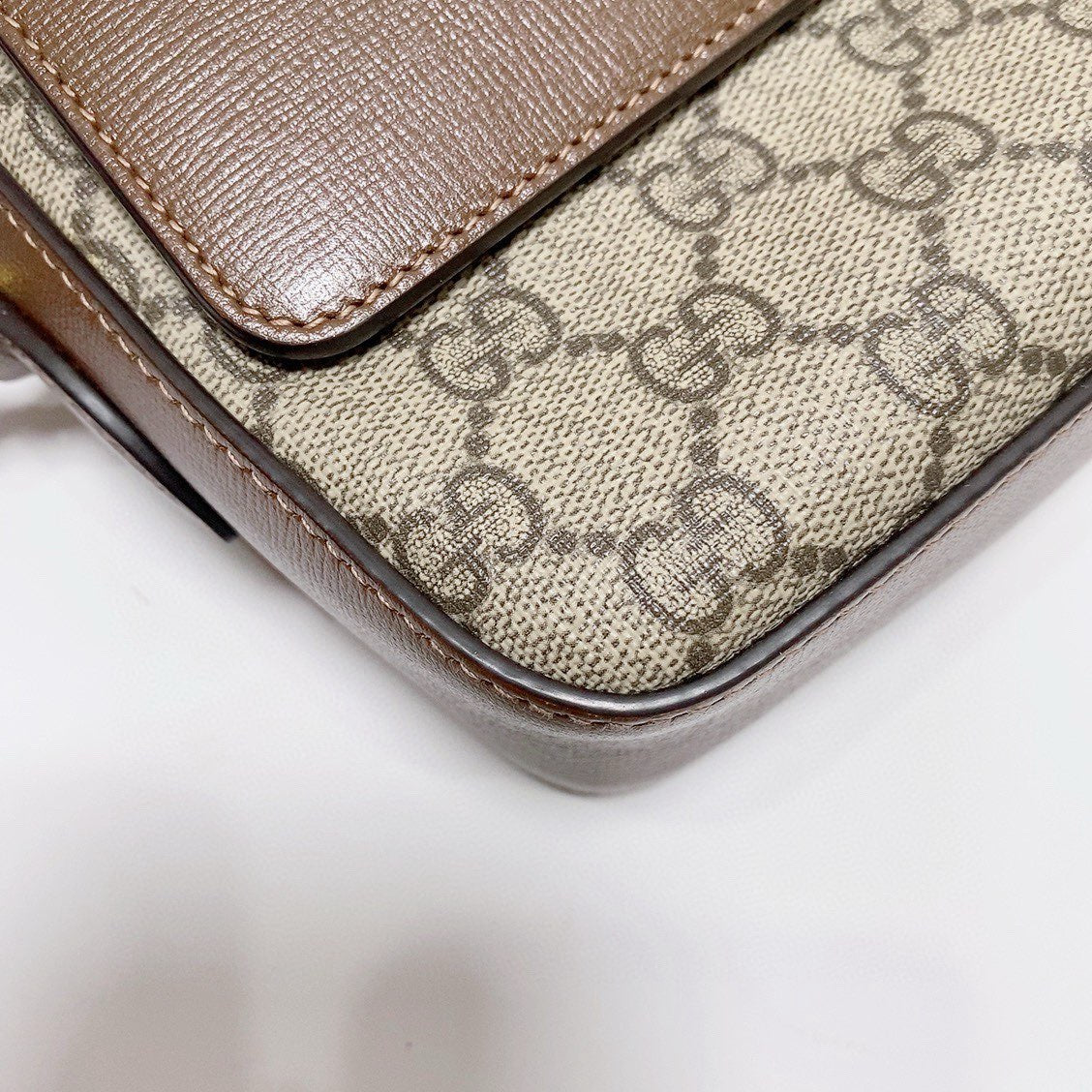 Gucci - 1955 Horsebit Camera Bag - GG Supreme canvas with leather trim - Beige and Brown - (small)